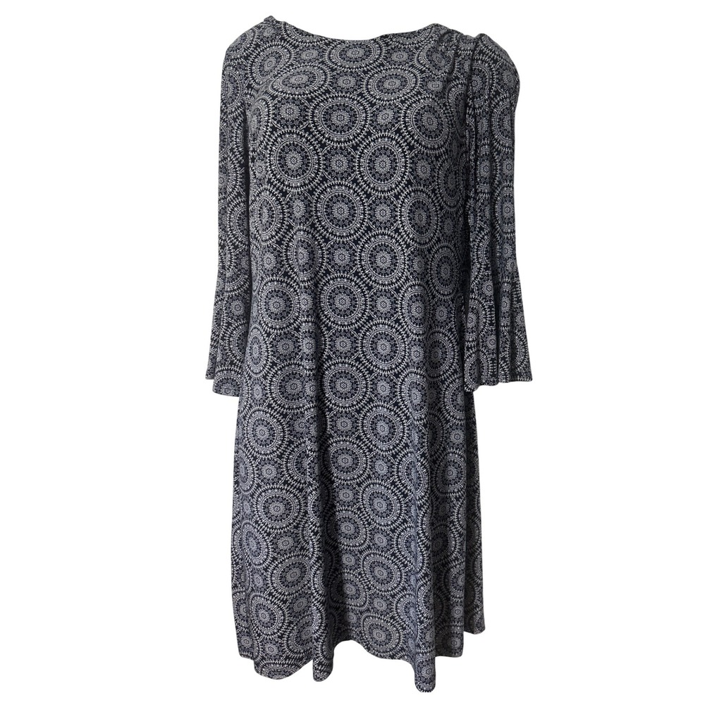 Tommy Hilfiger Women's Blue White Medallion Print Shift Dress Size 6